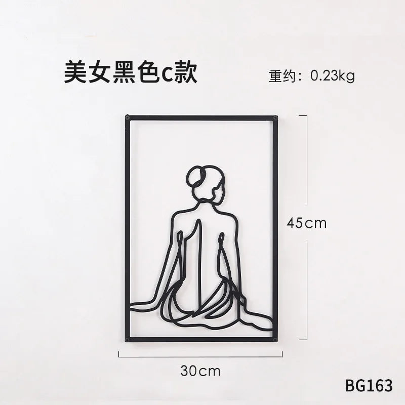Painel Decorativo Feminino Vazado em Metal – Arte de Parede Moderna para Casa