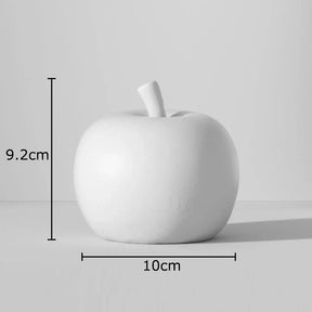 Esculturas Decorativas Frutas Listradas – Maçã e Abacaxi em Resina Minimalista Preto e Branco