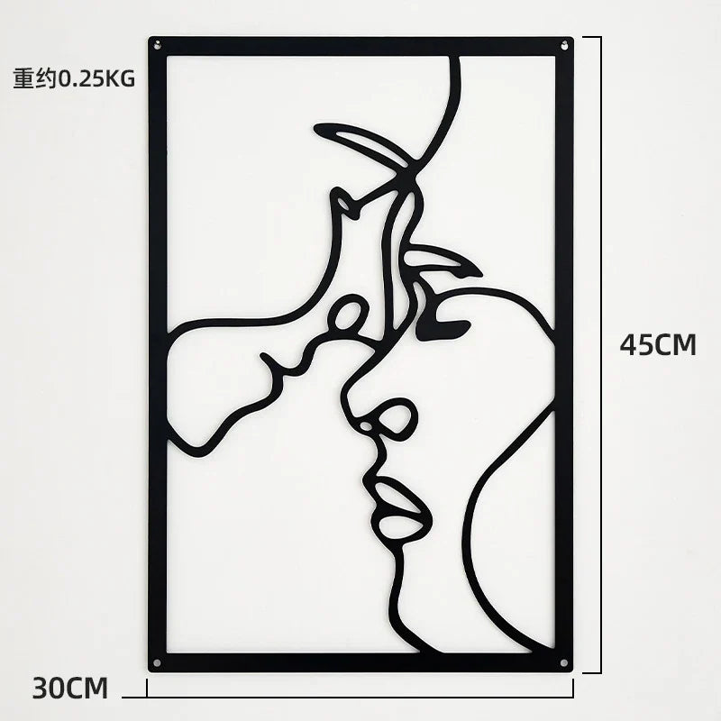 Painel Decorativo Feminino Vazado em Metal – Arte de Parede Moderna para Casa