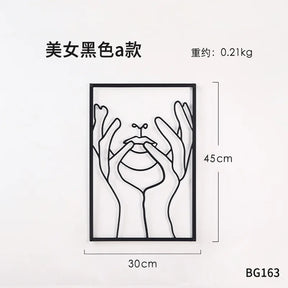 Painel Decorativo Feminino Vazado em Metal – Arte de Parede Moderna para Casa