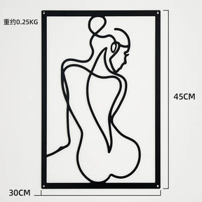 Painel Decorativo Feminino Vazado em Metal – Arte de Parede Moderna para Casa