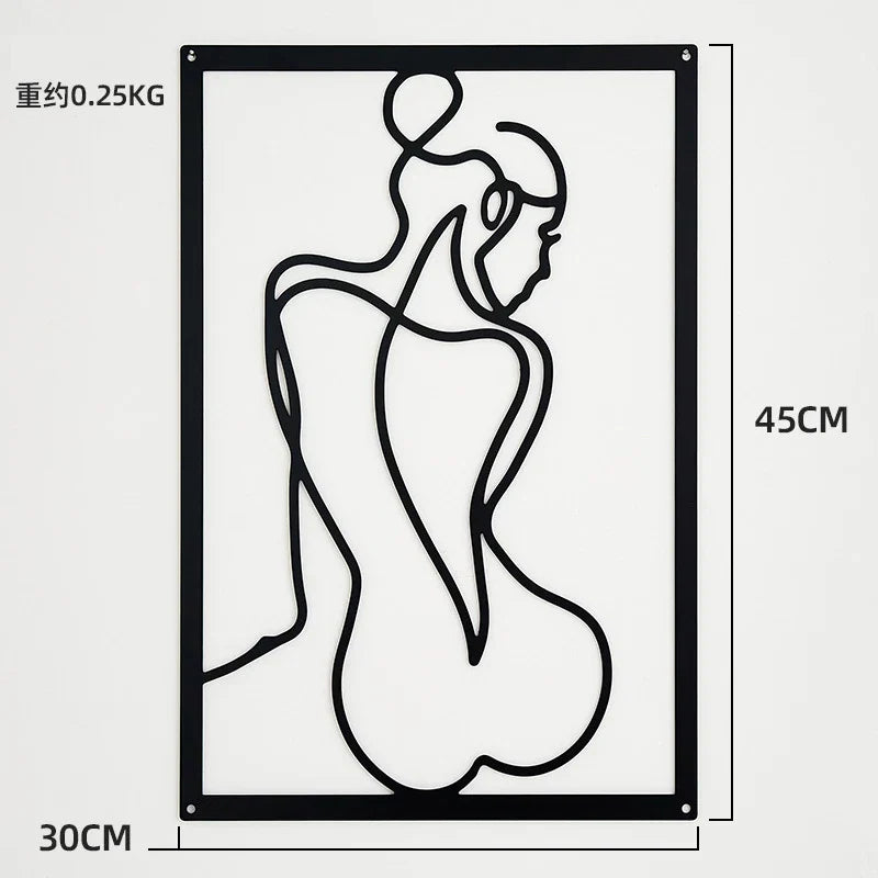 Painel Decorativo Feminino Vazado em Metal – Arte de Parede Moderna para Casa