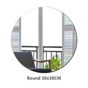 Espelhos Decorativos Adesivos Redondos e Quadrados – Mini Espelhos Flexíveis em Acrílico para Parede e Móveis