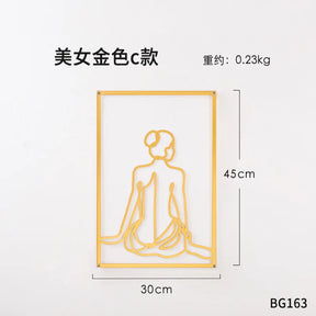 Painel Decorativo Feminino Vazado em Metal – Arte de Parede Moderna para Casa