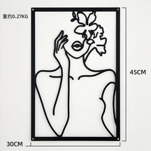 Painel Decorativo Feminino Vazado em Metal – Arte de Parede Moderna para Casa