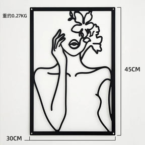 Painel Decorativo Feminino Vazado em Metal – Arte de Parede Moderna para Casa