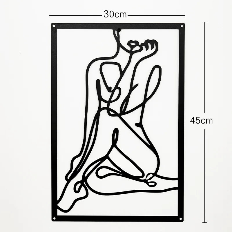 Painel Decorativo Feminino Vazado em Metal – Arte de Parede Moderna para Casa