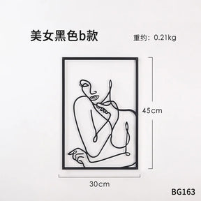 Painel Decorativo Feminino Vazado em Metal – Arte de Parede Moderna para Casa