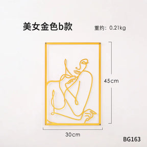 Painel Decorativo Feminino Vazado em Metal – Arte de Parede Moderna para Casa