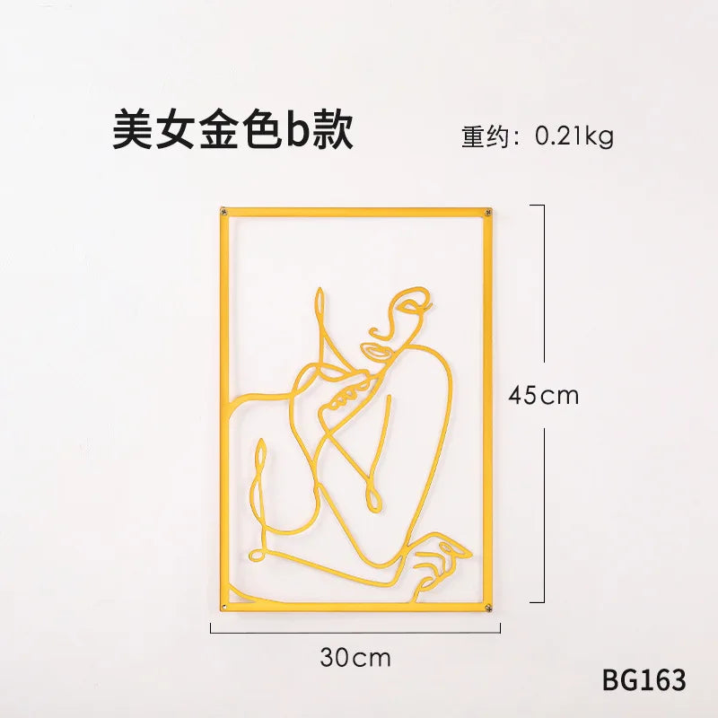 Painel Decorativo Feminino Vazado em Metal – Arte de Parede Moderna para Casa