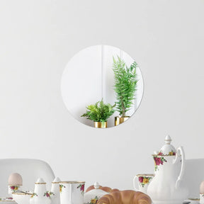 Espelhos Decorativos Adesivos Redondos e Quadrados – Mini Espelhos Flexíveis em Acrílico para Parede e Móveis