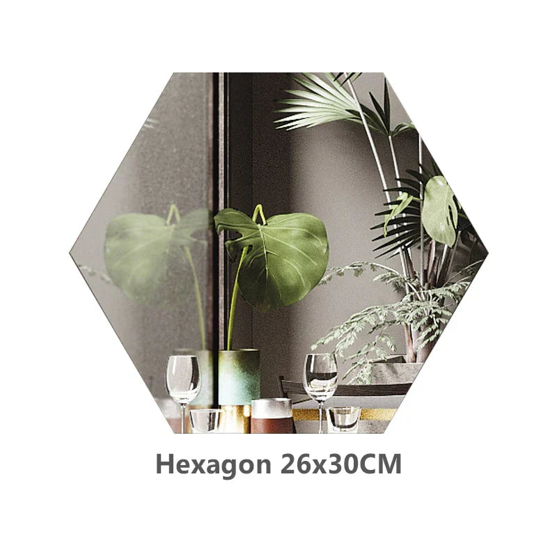 Espelhos Decorativos Adesivos Redondos e Quadrados – Mini Espelhos Flexíveis em Acrílico para Parede e Móveis