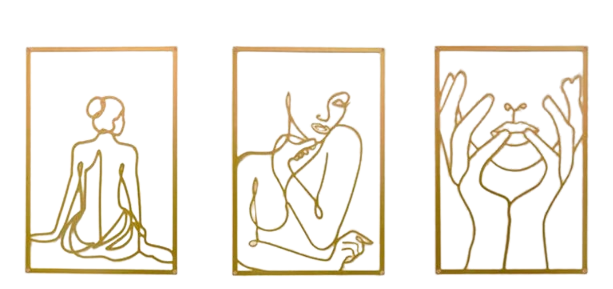 Painel Decorativo Feminino Vazado em Metal – Arte de Parede Moderna para Casa