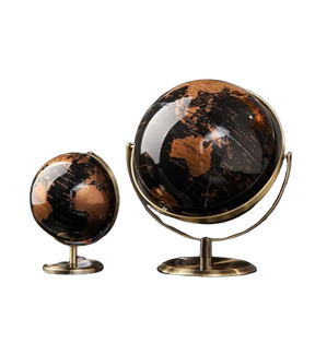 Globo Terrestre Metálico Giratório – Obra Decorativa Criativa para Educação e Decoração